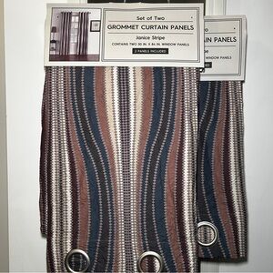 Striped Grommet Curtain Panels - 2 Sets of Two (4 panels)